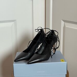 Antonio Melani Black Lace-Up Heels